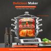 Stainless Steel Steamer Soup Pot Set Kitchen Cookware Food Veg Steam Pan with Glass Lid Gas Stove Furnace Steamer